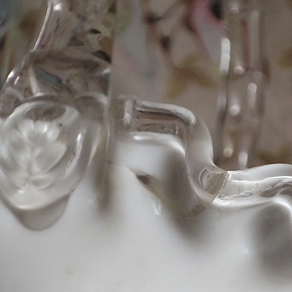 FENTON Silvercrest Silver Crest Ruffled Edge Glass Easter Bridal Basket *FLAW*